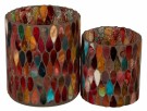 Børscompagniet Lysglass mosaikk rødbrun 12,75x12,75cm thumbnail