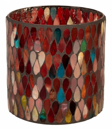 Børscompagniet Lysglass mosaikk rødbrun 9x10,5cm