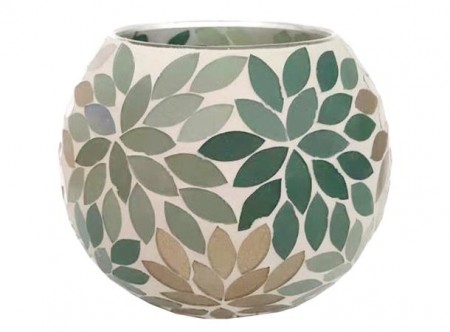 Lysglass mosaikk grønn/kobber