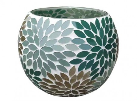Lysglass mosaikk grønn/kobber