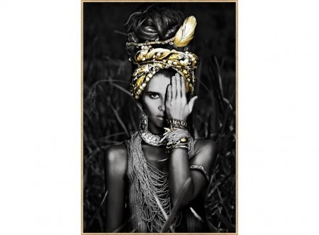 Bilde afrikansk dame Gullramme 70x105cm